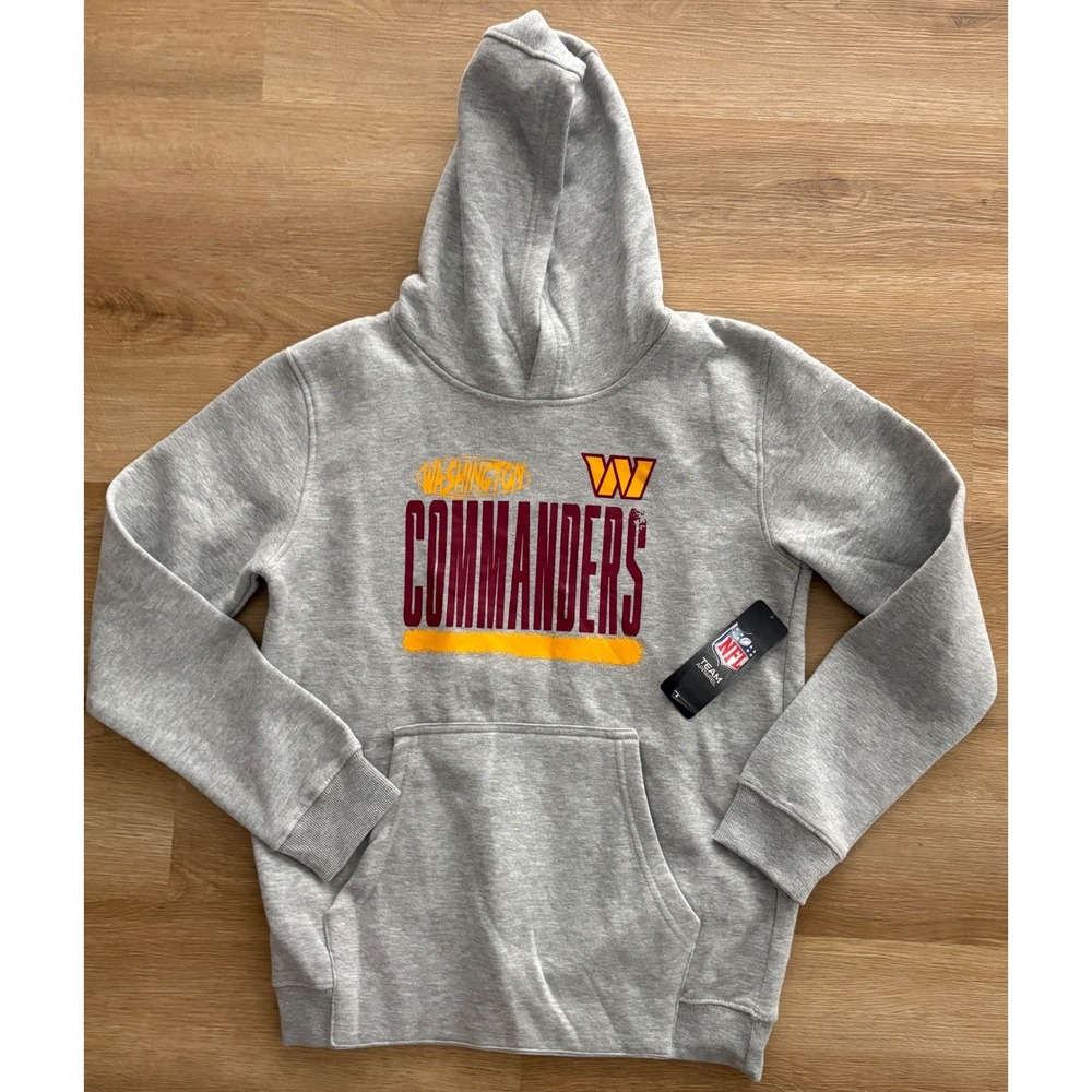 NWT Yourh NFL Team Apparel Washington Commanders Hoodie - Medium (10/12) - Gray